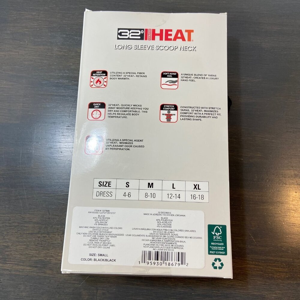 32 Degrees HEAT Scoop Neck Tops – 2 Pack, Black, S - Picture 3 of 4